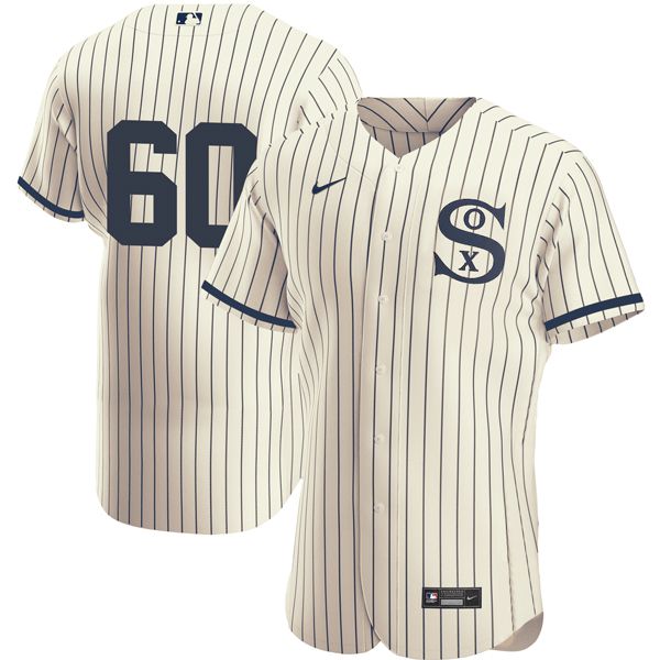 Men Chicago White Sox 60 No Name Cream stripe Dream version Elite Nike 2021 MLB Jersey